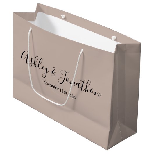 Biscotti gepersonaliseerde trouwgrote cadeautas (Voorkant Gekanteld)