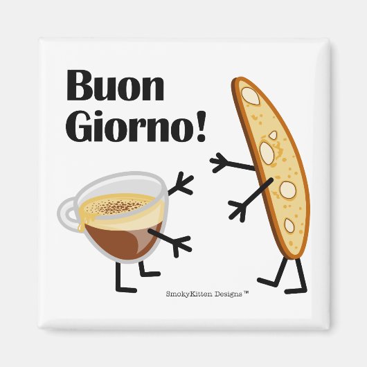 Biscotti & Koffie - Buon Giorno! Magneet (Voorkant)
