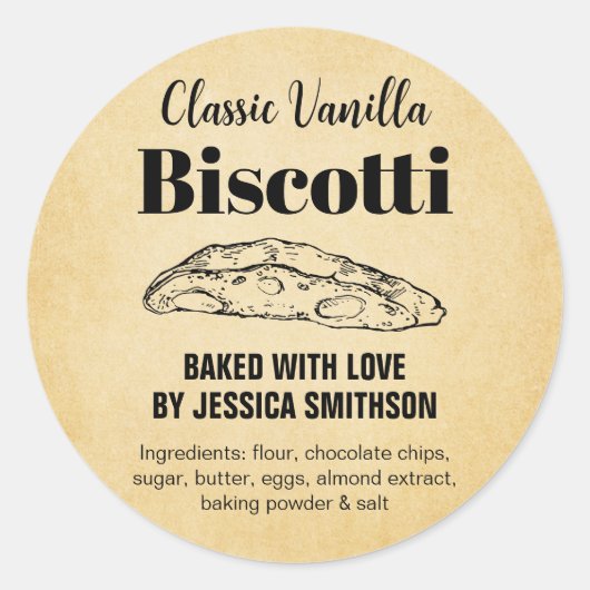 Biscotti op maat gemaakte label BIS003brd (Voorkant)