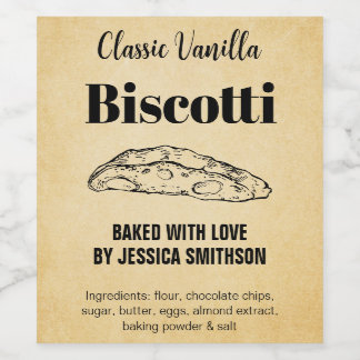 Biscotti op maat gemaakte label BIS003bwn Wijn Etiket