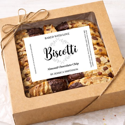 Biscotti op maat gemaakte label CK007rtbis Voedselcontainer Etiket