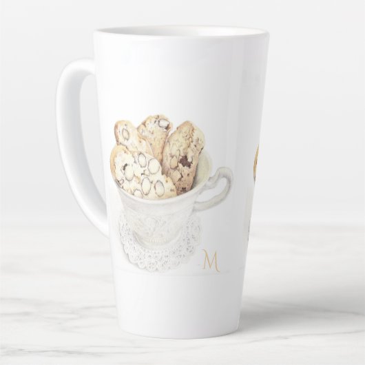 BISCOTTI Tall Latte Mok + Initiaal (Linkerhoek)