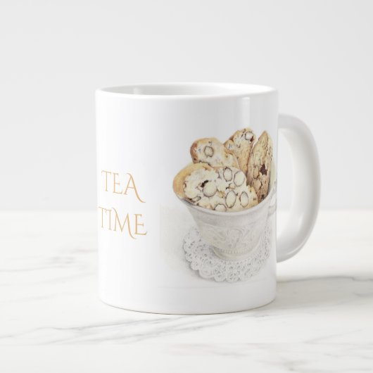 BISCOTTI "THEETIJD" Grote Witte Mok (Voorkant rechts)