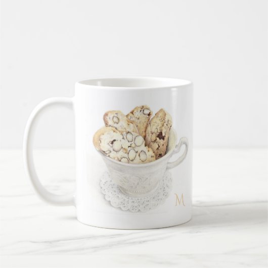 BISCOTTI Witte Mok + Initiaal (Links)