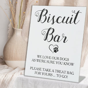 Biscuit Bar Pet Dog Treat Wedding Favor Sign Reclamebord Met Voetstuk
