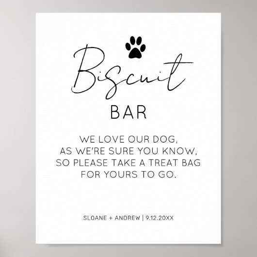 Biscuit Bar Pet Treat Favor Minimalistische bruilo Poster (Voorkant)
