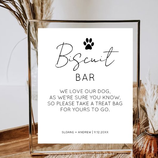 Biscuit Bar Pet Treat Favor Minimalistische bruilo Poster