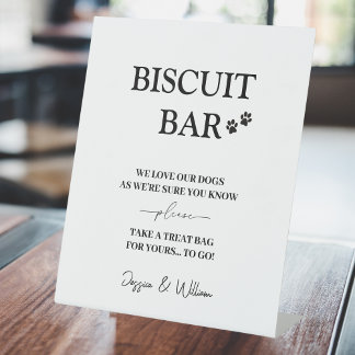 Biscuit Bar teken | Dog Treat Huwelijksgunsten tek Reclamebord Met Voetstuk