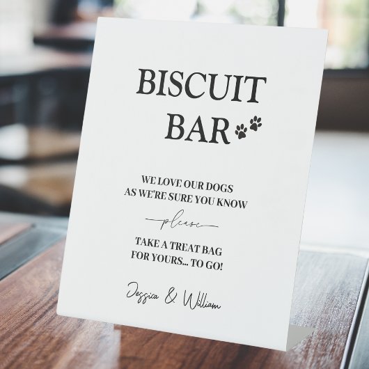 Biscuit Bar teken | Dog Treat Huwelijksgunsten tek Reclamebord Met Voetstuk