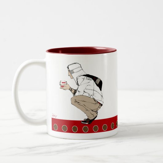 Biscuit Bondings Tweekleurige Koffiemok (Links)