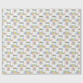 Biscuit Cream Samoyed Hond Verjaardag Cadeaupapier (Vlak)