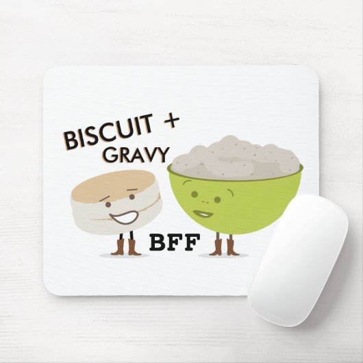 Biscuit + Gravy BFF Funny Mousepad Muismat (Met muis)