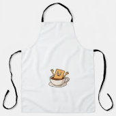 Biscuit in de problemen in een koffiekopje schort (Voorkant)