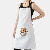 Biscuit in de problemen in een koffiekopje schort (Insitu)