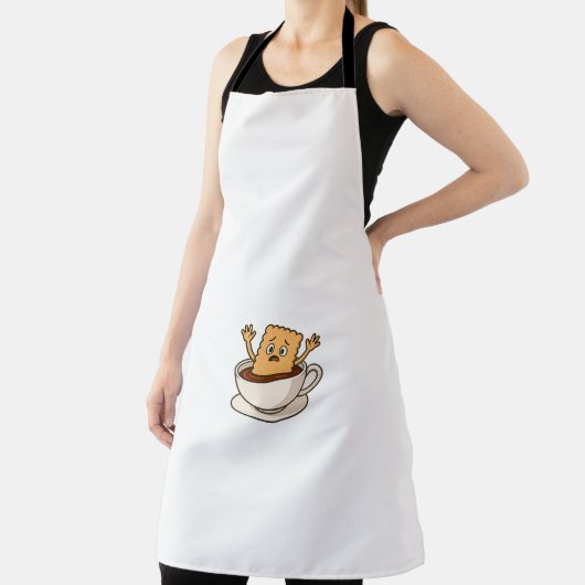 Biscuit in de problemen in een koffiekopje schort (Insitu)