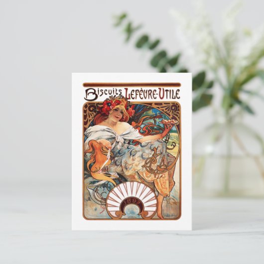 Biscuit, Mucha Briefkaart (Staand voorkant)