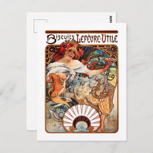 Biscuit, Mucha Briefkaart (Voorkant / Achterkant)