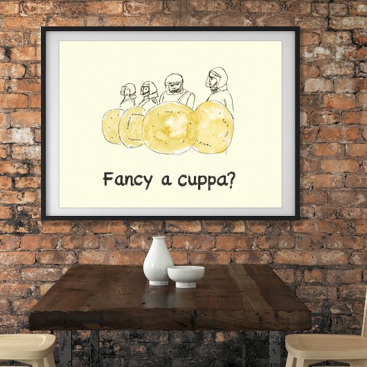 Biscuit Politie Tekening Funny Fancy een Cuppa Slo Poster