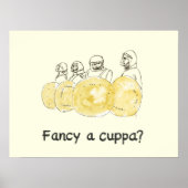 Biscuit Politie Tekening Funny Fancy een Cuppa Slo Poster (Voorkant)
