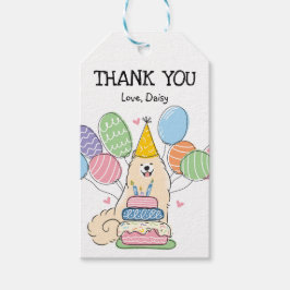 Biscuit Samoyed Hond Verjaardagsfeestje Favor Tags Cadeaulabel