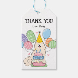 Biscuit Samoyed Hond Verjaardagsfeestje Favor Tags Cadeaulabel
