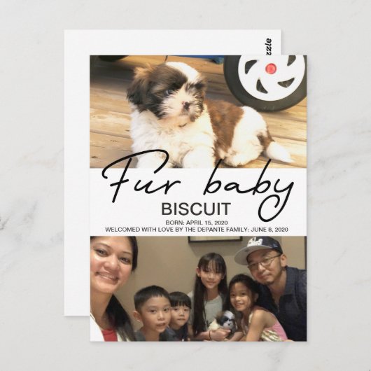 Biscuit - welkom briefkaart (Voorkant / Achterkant)