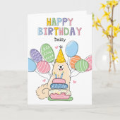 Biscuit White Samoyed Dog Happy Birthday Kaart (Gele Bloem)