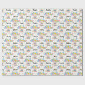 Biscuit Witte Samoyed Hond Verjaardag Cadeaupapier (Vlak)