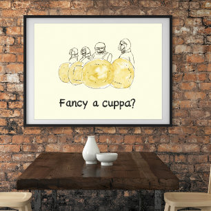 Biscuitpolitie Tekent Grappige Fancy een Cuppa Slo Poster