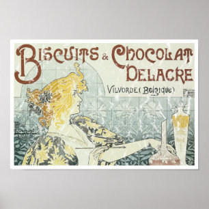 Biscuits en chocolade-delacre - in nood poster