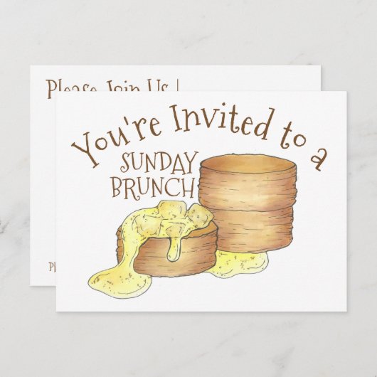 Biscuits en Gravy Brunch Breakfast Invitation Briefkaart (Voorkant / Achterkant)