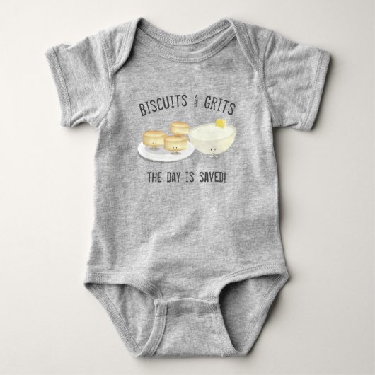 Biscuits en Grits Cute Food Cartoon Romper (Voorkant)