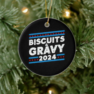 Biscuits en jus 2024 presidentsverkiezing keramisch ornament