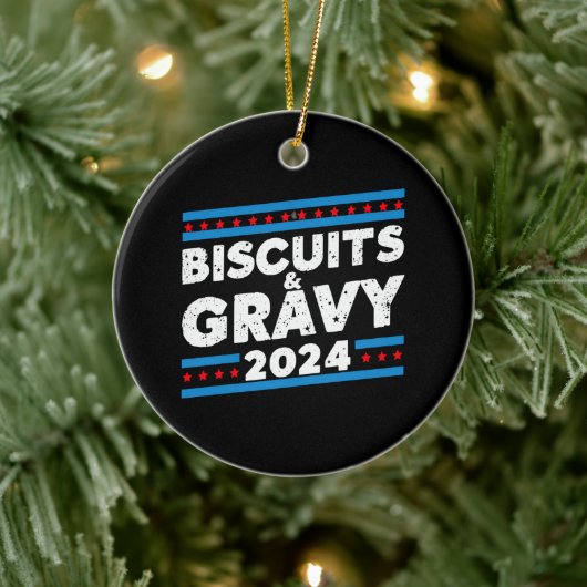 Biscuits en jus 2024 presidentsverkiezingen keramisch ornament (Boom)