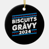 Biscuits en jus 2024 presidentsverkiezingen keramisch ornament (Voorkant)