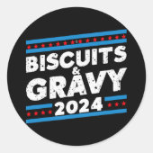 Biscuits en jus 2024 presidentsverkiezingen ronde sticker (Voorkant)