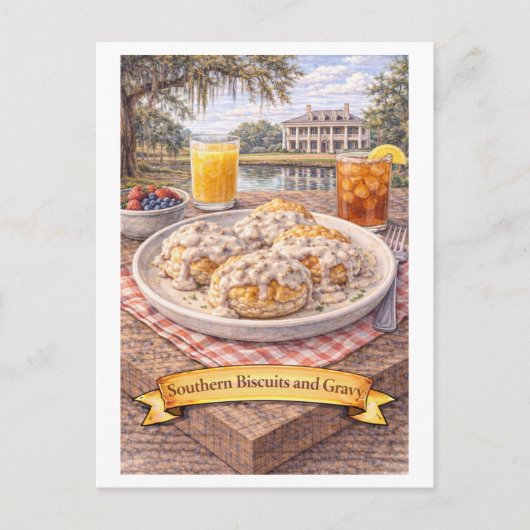 Biscuits en jus (Amerikaanse Voedsel Serie) Briefkaart (Voorkant)