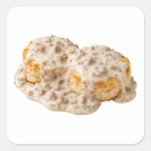 Biscuits en Jus Ontbijt Vierkante Sticker