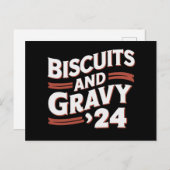 Biscuits jus 2024 presidentsverkiezingen voedsel briefkaart (Voorkant / Achterkant)