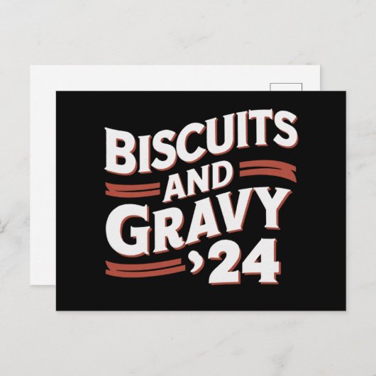 Biscuits jus 2024 presidentsverkiezingen voedsel briefkaart (Voorkant / Achterkant)