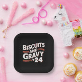 Biscuits jus 2024 presidentsverkiezingen voedsel papieren bordje (Feest)