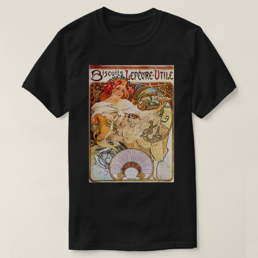 Biscuits Lefeure Utile Art Nouveau Alphonse Mucha T-shirt (Design voorkant)