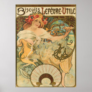 Biscuits Lefeure-utile - door Alphonse Mucha Poster