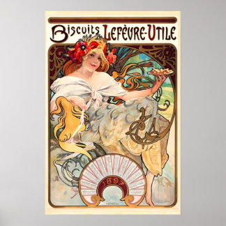 Biscuits Lefevre-Utile 1896 POSTERAFDRUK A1 Poster