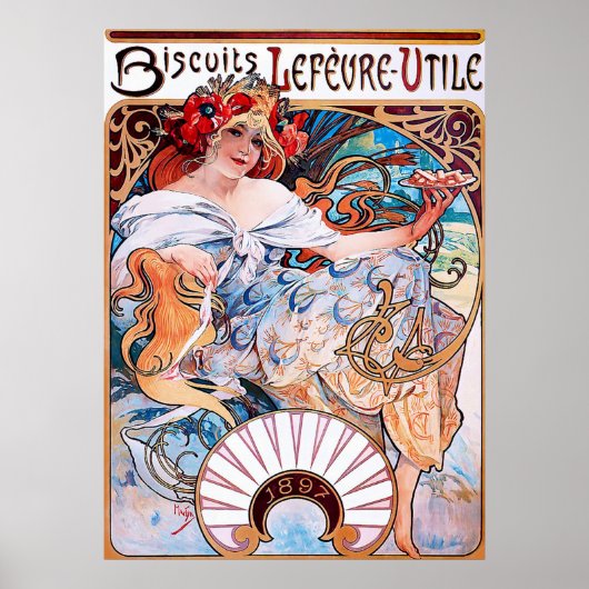 Biscuits Lefèvre-Utile ~ Adverteren Poster (Voorkant)