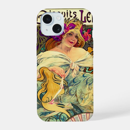 Biscuits Lefevre-Utile door Alphonse Mucha (1896) iPhone 15 Case (Achterkant)