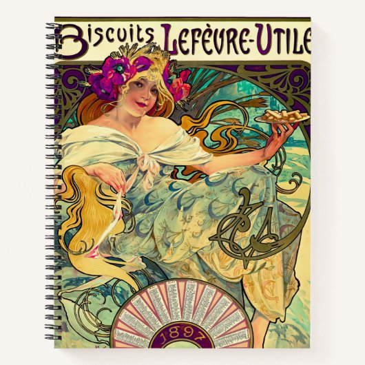 Biscuits Lefevre-Utile van Alphonse Mucha (1896) Notitieboek (Voorkant)