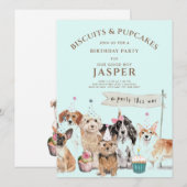 Biscuits & Pup Cakes Hond Verjaardagsfeest Kaart (Voorkant / Achterkant)