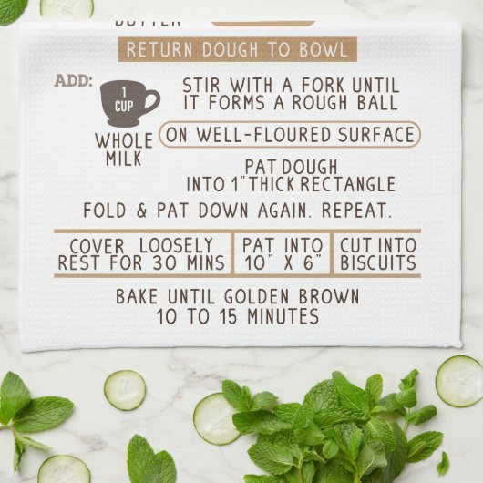 Biscuits Scone Recipe Tea Kitchen Towel Theedoek (Gevouwen)