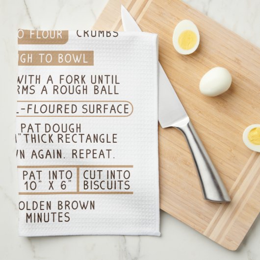 Biscuits Scone Recipe Tea Kitchen Towel Theedoek (Quarter Fold)
